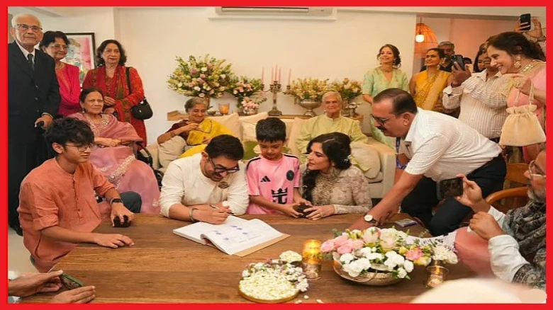 পরিবারের উপস্থিতিতে তৃতীয়বার বিয়ে করলেন আমির খান...